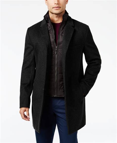 michael kors men's black coats.